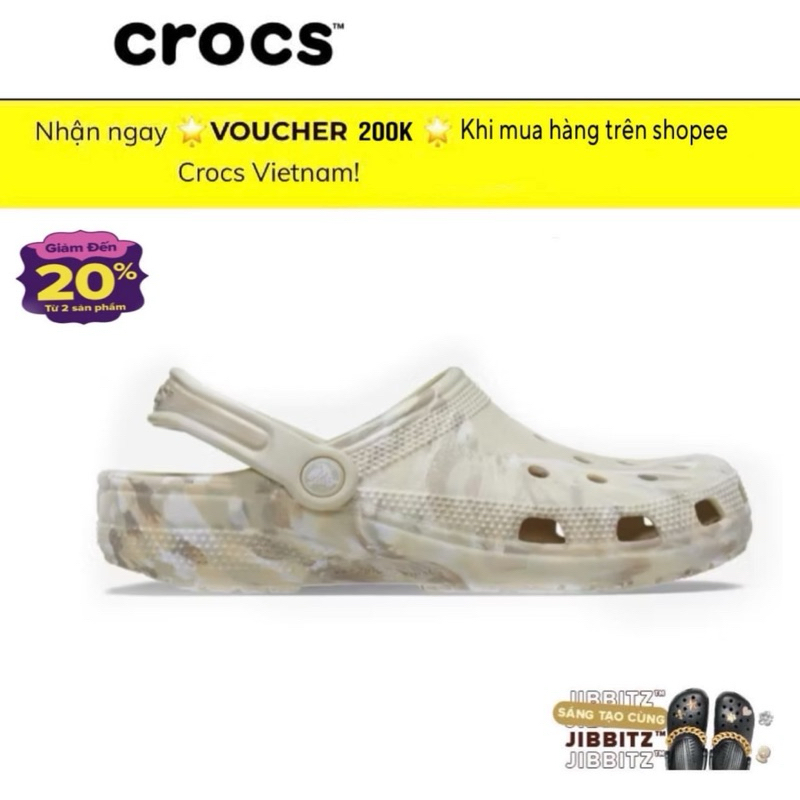 ของแท้] Crocs CLASSIC Milk Tea / White CREAM SHOES
