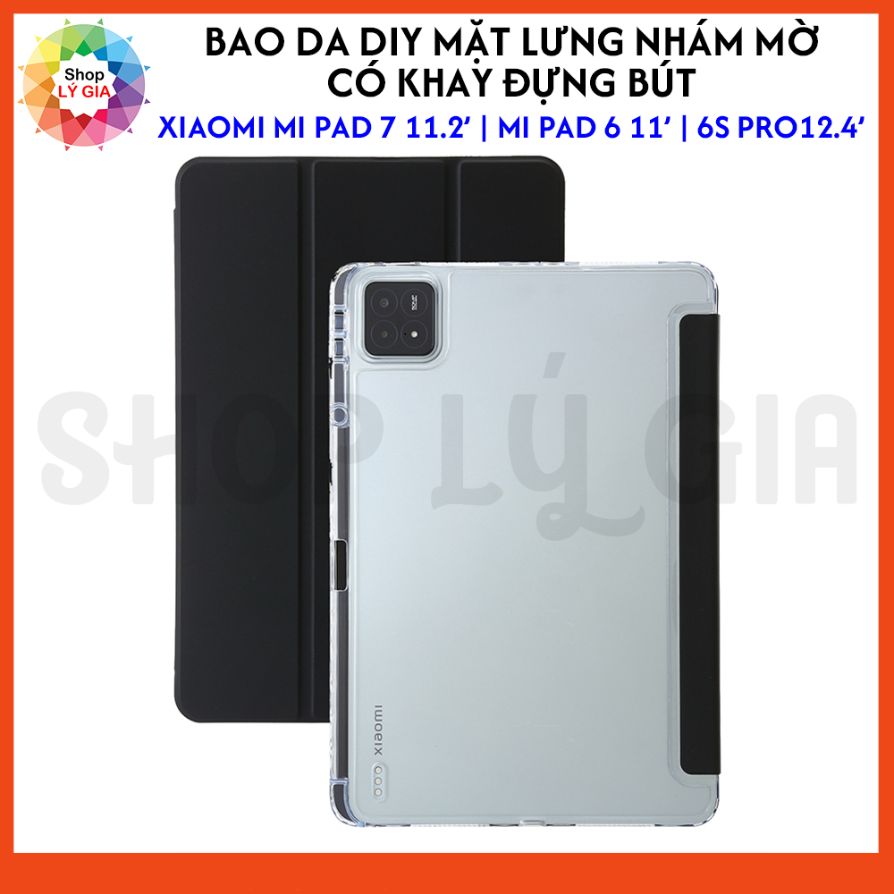 DIY เคสหนังด้านหลังด้านสําหรับ Xiaomi Mi Pad 6 / 6 Pro 11 / 6S Pro 12.4/ Mi Pad 7 11.2 (พร้อมถาดปากก