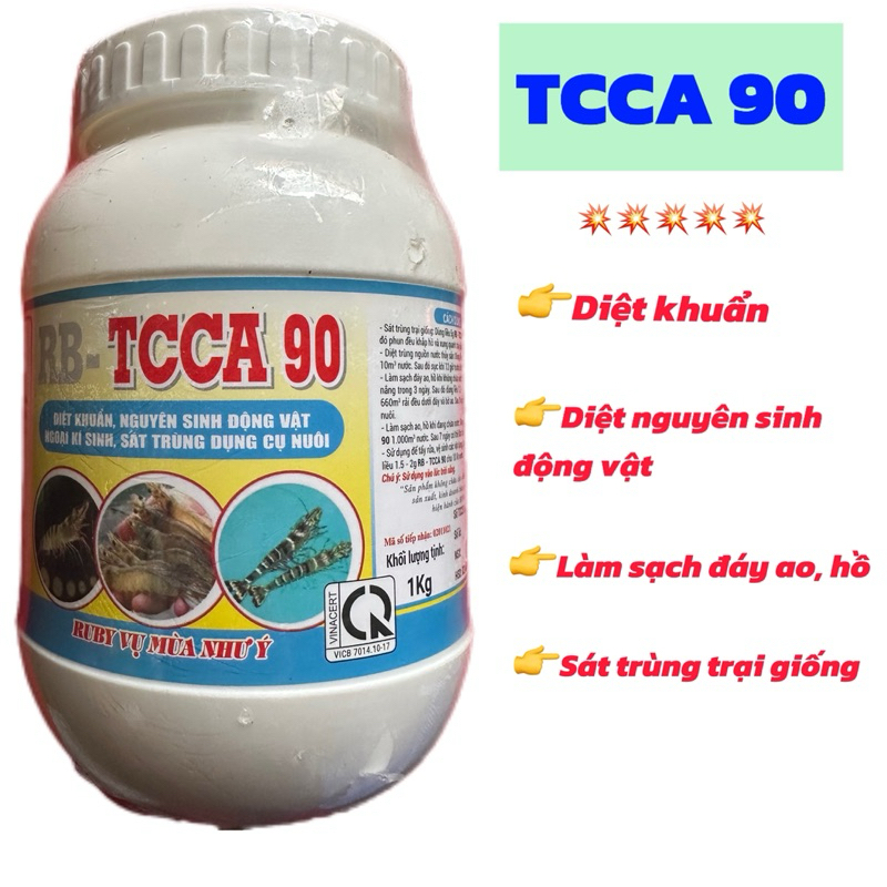 TCCA 90 ฆ่าเชื้อแบคทีเรียในน้ําบ่อและทะเลสาบ
