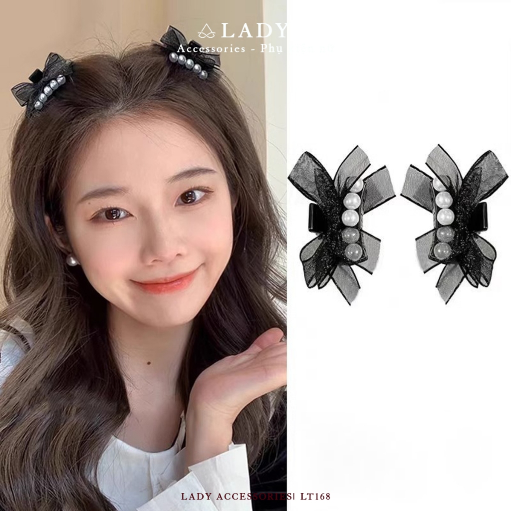 ชุดกิ๊บโบว์มุกสไตล์เกาหลีน่ารัก 2 ชิ้น Lady Accessories - LT168
