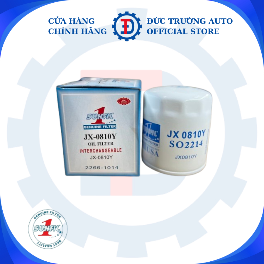 กรองน้ํามันเครื่อง JX0810Y รถบรรทุกจีนเครื่องยนต์ Hole 22 มม.ปะเก็นภายใน KT 95x125x62/71 Sunfil 1