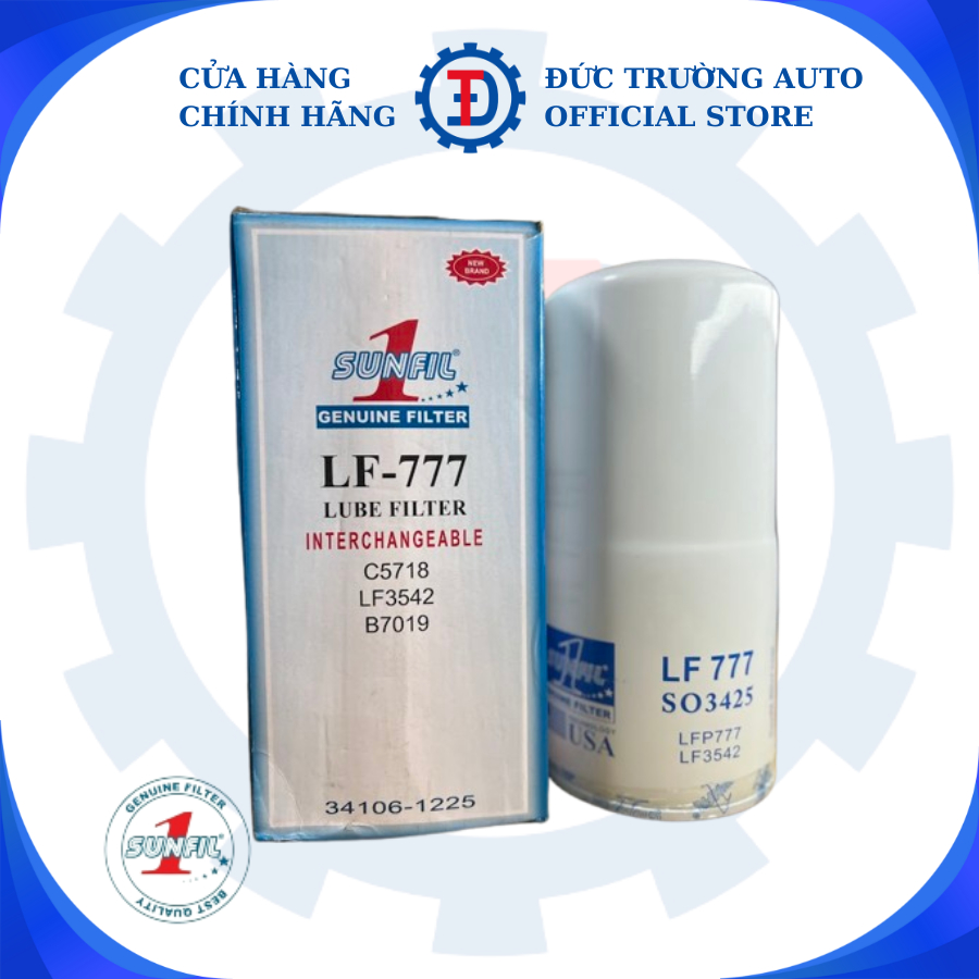 กรองน้ํามันเครื่อง LF777 - SO3425 CUMMINS HITACHI EX200-2/-3 Hole 3.5 mm ปะเก็นนอก ขนาด 115x246x97/1