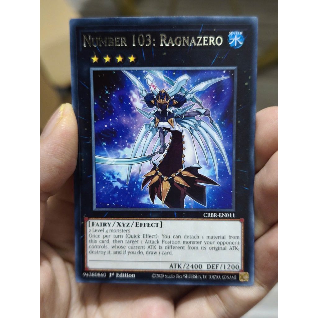 [Yugioh Funny Shop] 1 การ์ดหมายเลข 103: Ragnazero - CRBR-EN011 - Rare 1st Edition