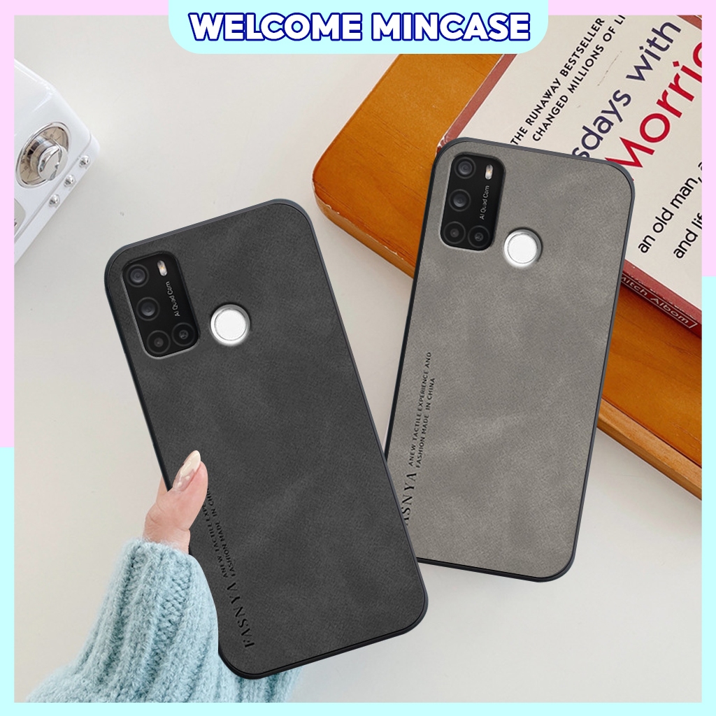 Vsmart Joy 4 / Live 4 / Star 5 เคสยืดหยุ่นขอบดําพิมพ์ลาย 3D Leather พื้นฐาน ขอบกลมนุ่ม ราคาถูก
