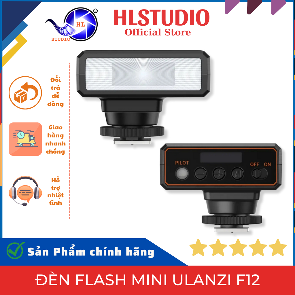 ของแท้ Ulanzi F12, F32 Mini Flash - แบตเตอรี่ 1200mAh ในตัว เข้ากันได้กับกล้องหลายรุ่น