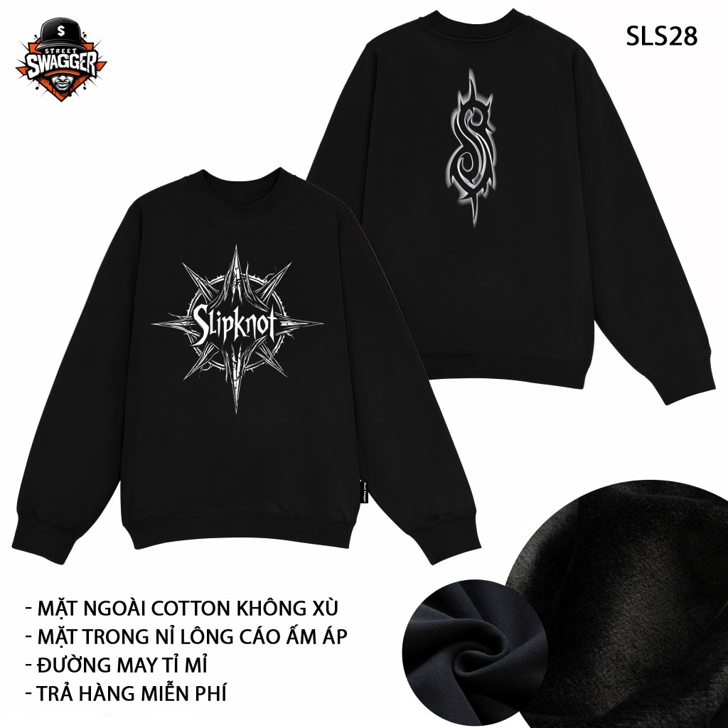 Sweatshirt Street Swagger Brand Fox Fur Sweatshirt, Slipknot Band Sweatshirt, Rock N Roll Sweatshirt