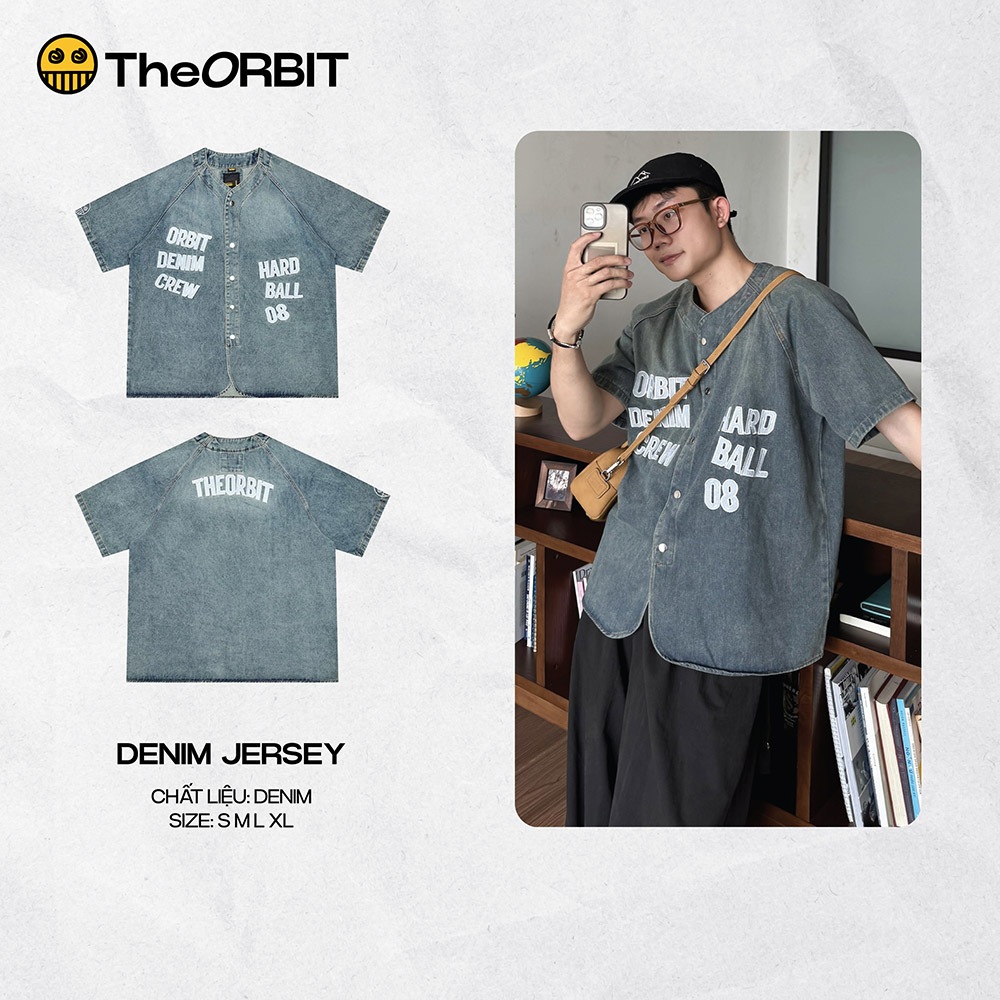 เสื้อกีฬา ORBIT - ORBIT BASEBALL DENIM JERSEY - แบรนด์ท้องถิ่นของแท้