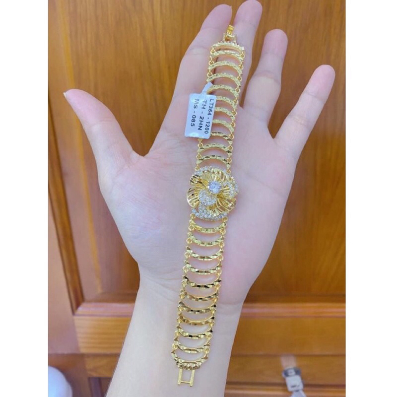 สร้อยข้อมือผู้หญิงเคลือบทองสร้อยข้อมือดอกไม้แอปริคอทขนาดเล็กทุกสีหรูหราและทนทานlts0269