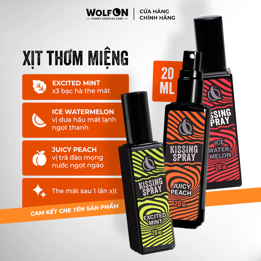 Kissing Spray Wolf ON Mouth Freshener Spray Cool and Refreshing Fruity Fragrance Compact 20ml - JML 