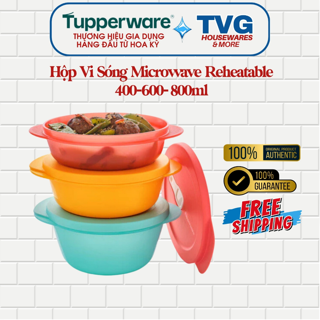 Tupperware ไมโครเวฟ กล่องไมโครเวฟแบบใช้ซ้ําได้สามารถเข้าไมโครเวฟได้ TVGhouseware