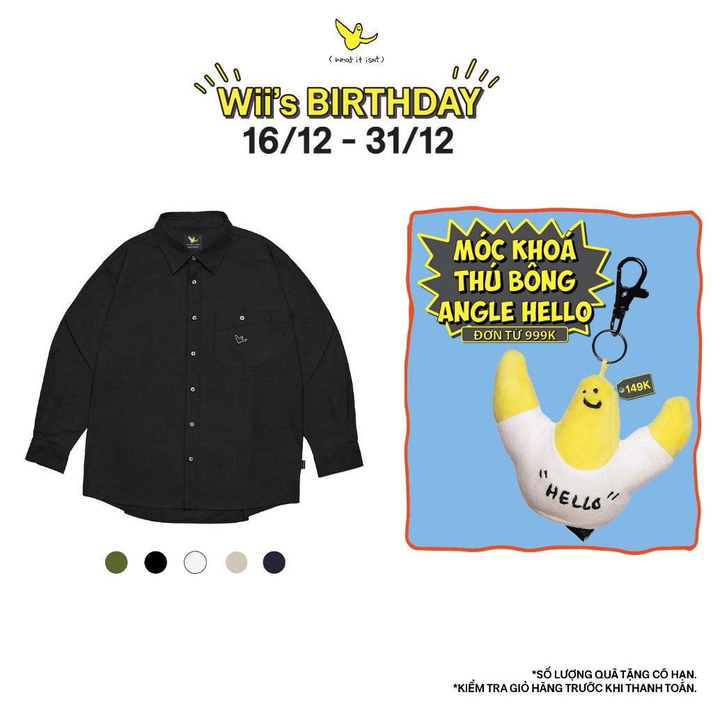เสื้อเชิ้ตแขนยาว Wii Cotton Relaxed Fit - isNt