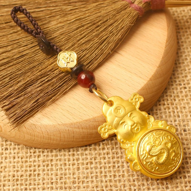 God of Wealth 12 Zodiac Animals พวงกุญแจรถและรถจักรยานยนต์นําสันติภาพและโชค M