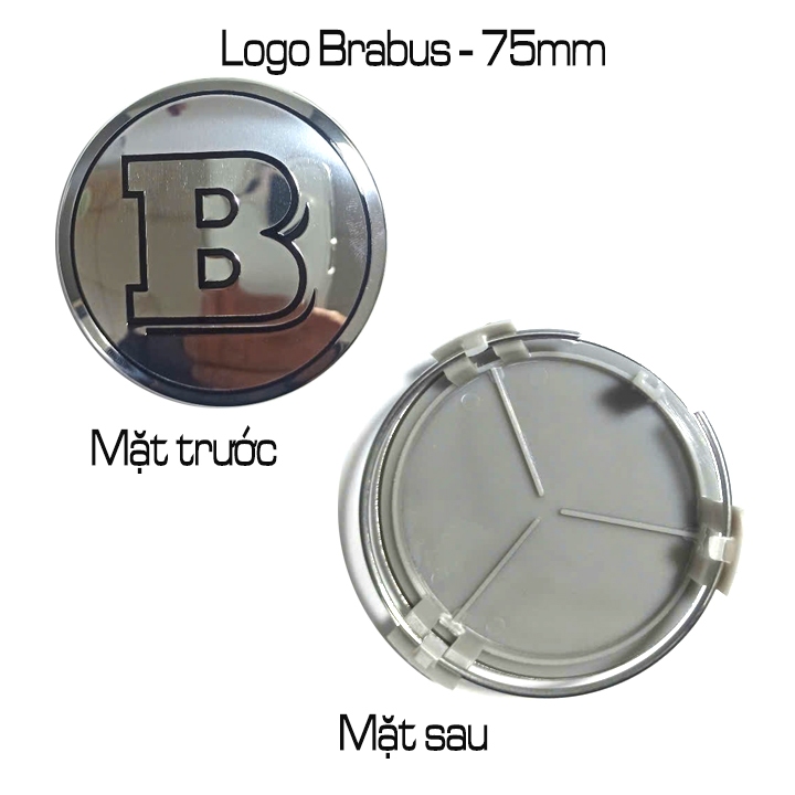 โลโก้ล้อสําหรับ brabus (diameter 75mm สีโครเมียม) เหมาะสําหรับรถ brabus และ mercedes ที่แตกต่างกัน โ