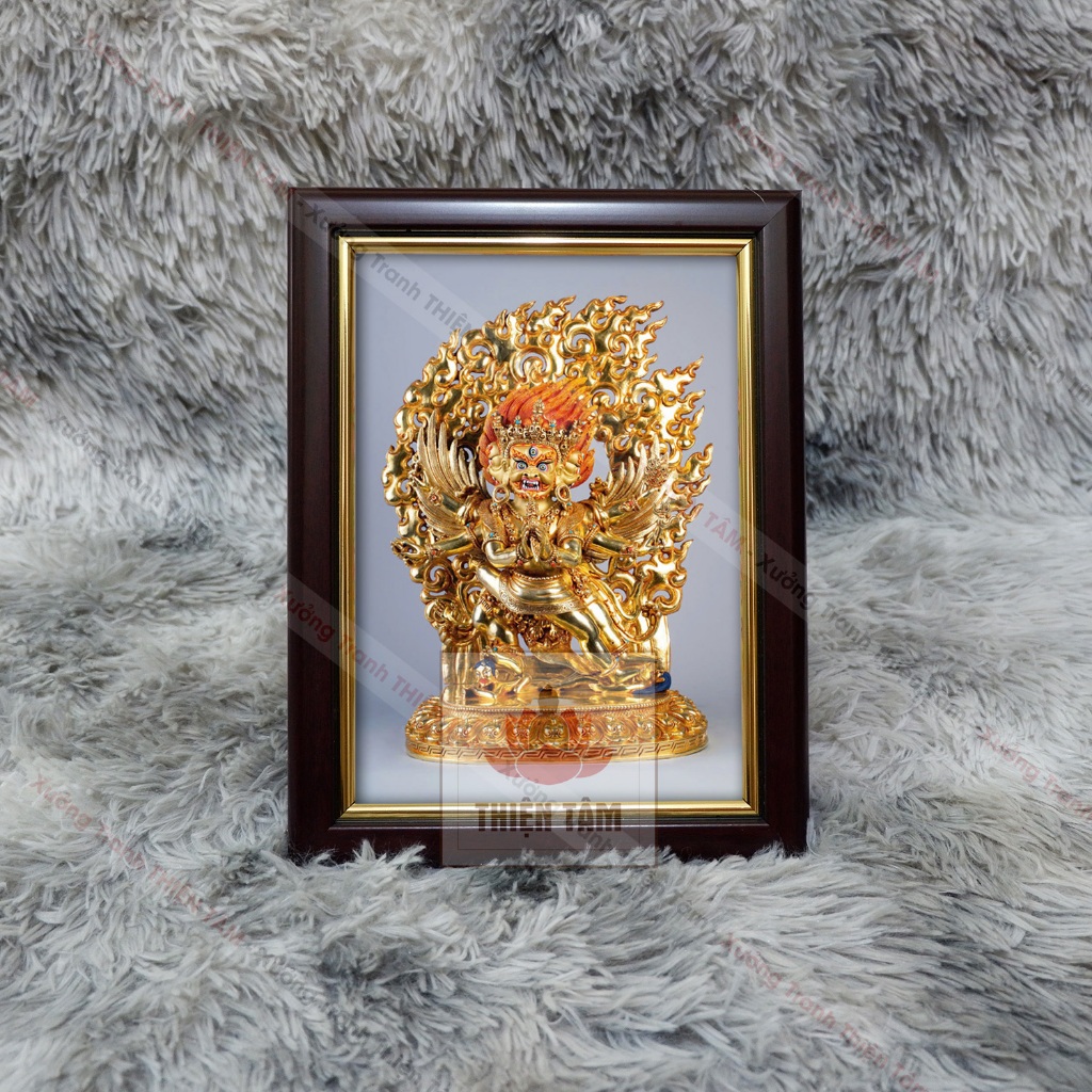 Vajra Kilaya Vajra Vajra Vajra (Vajra) ภาพวาด Tantric สําหรับตั้งโต๊ะ ขนาด 19,5x25,5cm ทําจากผ้ามันค