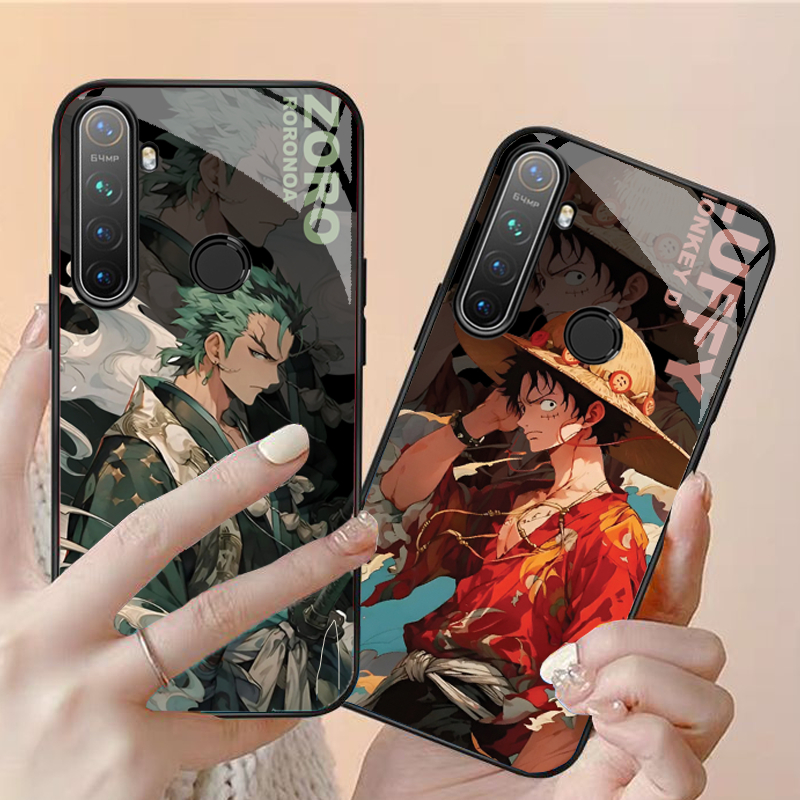 เคสสําหรับ REALME Q, C3, REALME 5,5I,5 PRO,5s, 6i กระจกนิรภัย ลาย ANIME คุณภาพสูง