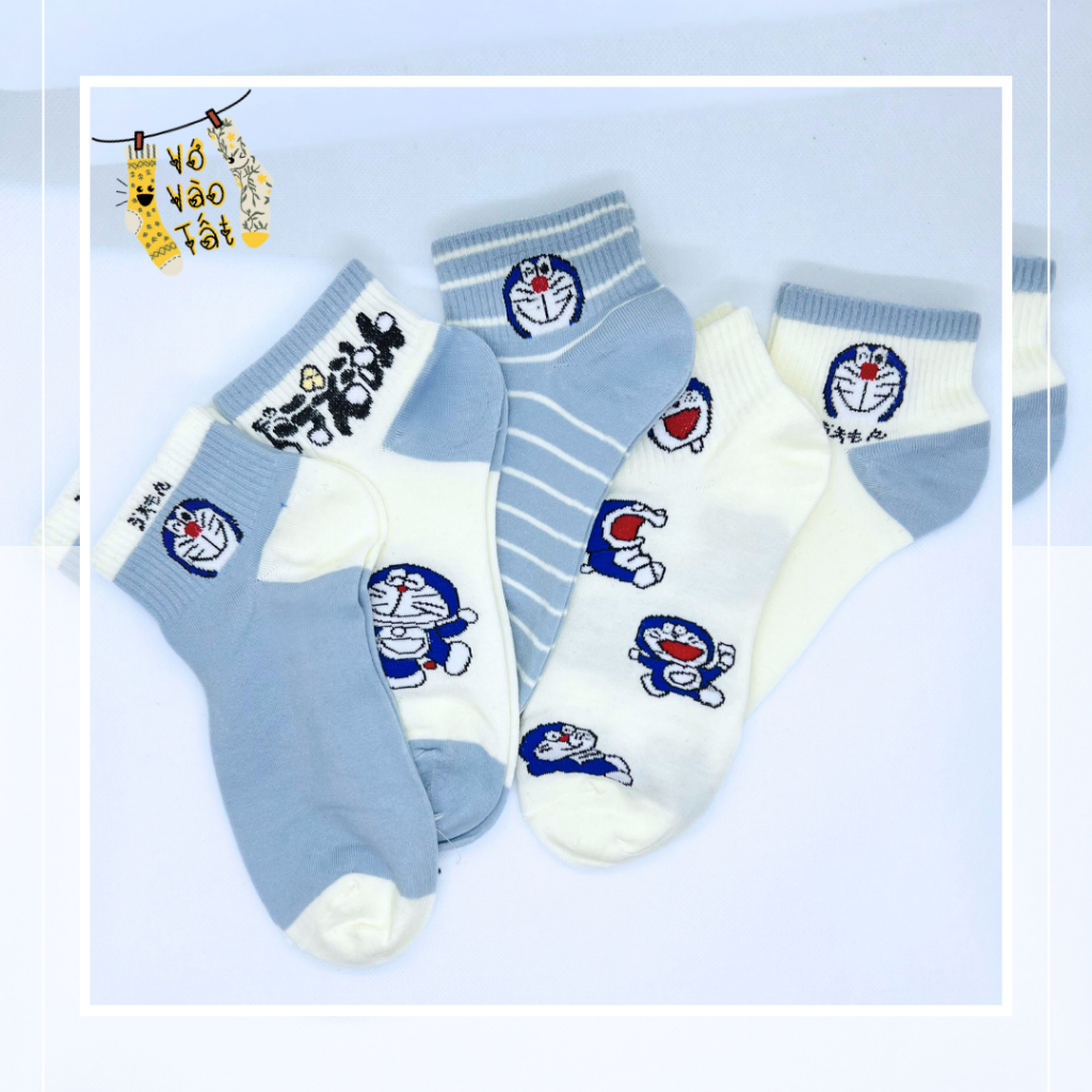 ถุงเท้าข้อสั้น Doraemon LIGHT BLUE