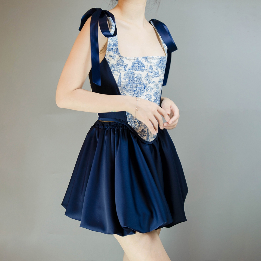 Létiia - Navy Vivian Corset ft Pumpkin Skirt ( Vivian Corset).