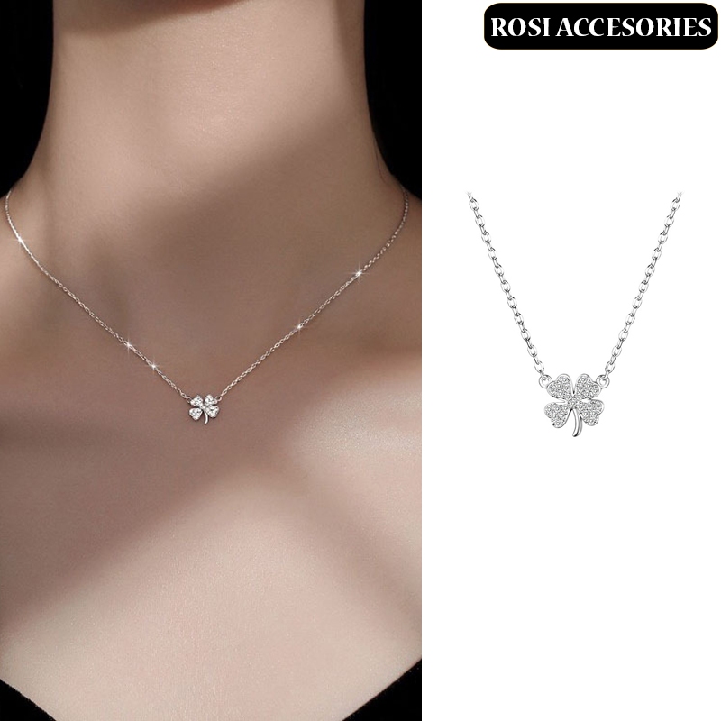 สร้อยคอผู้หญิงโคลเวอร์สี่ใบ สร้อยคอแฟชั่นสไตล์แห่งชาติ รุ่นใหม่ VCN010