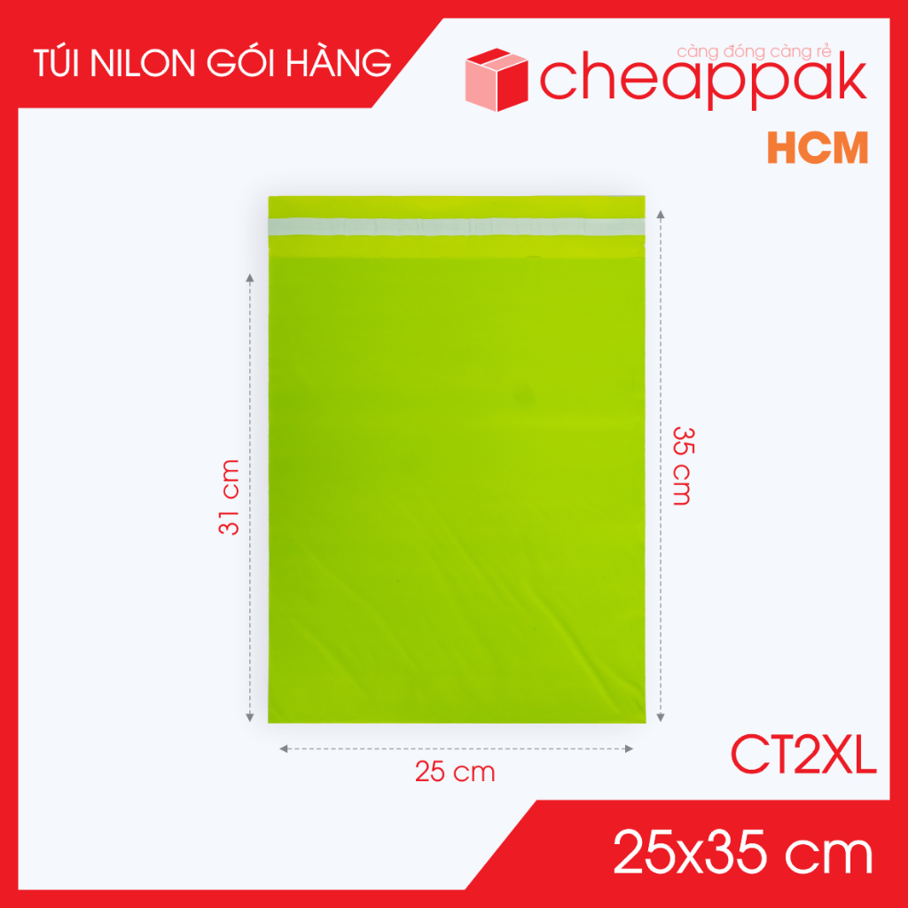 CT2XL - 25x35 cm - Combo ถุงพลาสติกปิดผนึก 100 ใบ - สีเขียว - C.MT1X