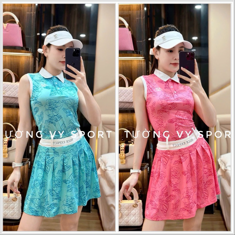 ชุดกีฬาผู้หญิงสําหรับเล่น Golf Tennis Pickleball Badminton คุณภาพสูง เรียบ เย็นสบาย และยืดให้ทรงสวย