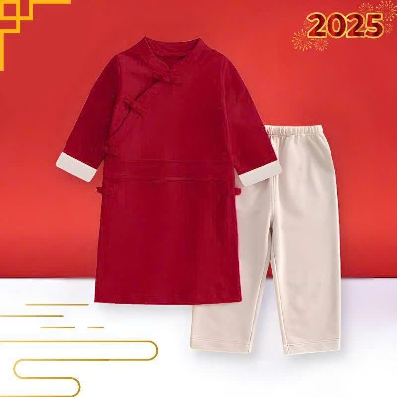 Lotuka 2025 Tet Ao Dai Set, Baby Tet Set, Baby Tet Clothes Set, Soft, Stretched Cotton Size 4-18Kg