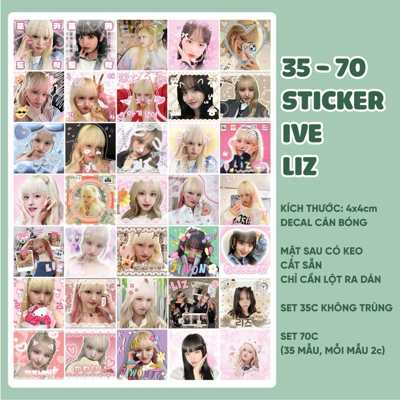 SET 35 IVE LIZ สติ๊กเกอร์ปิดผนึก • สติ๊กเกอร์ IVE Liz ขนาด 4x4cm ตัดสําเร็จ