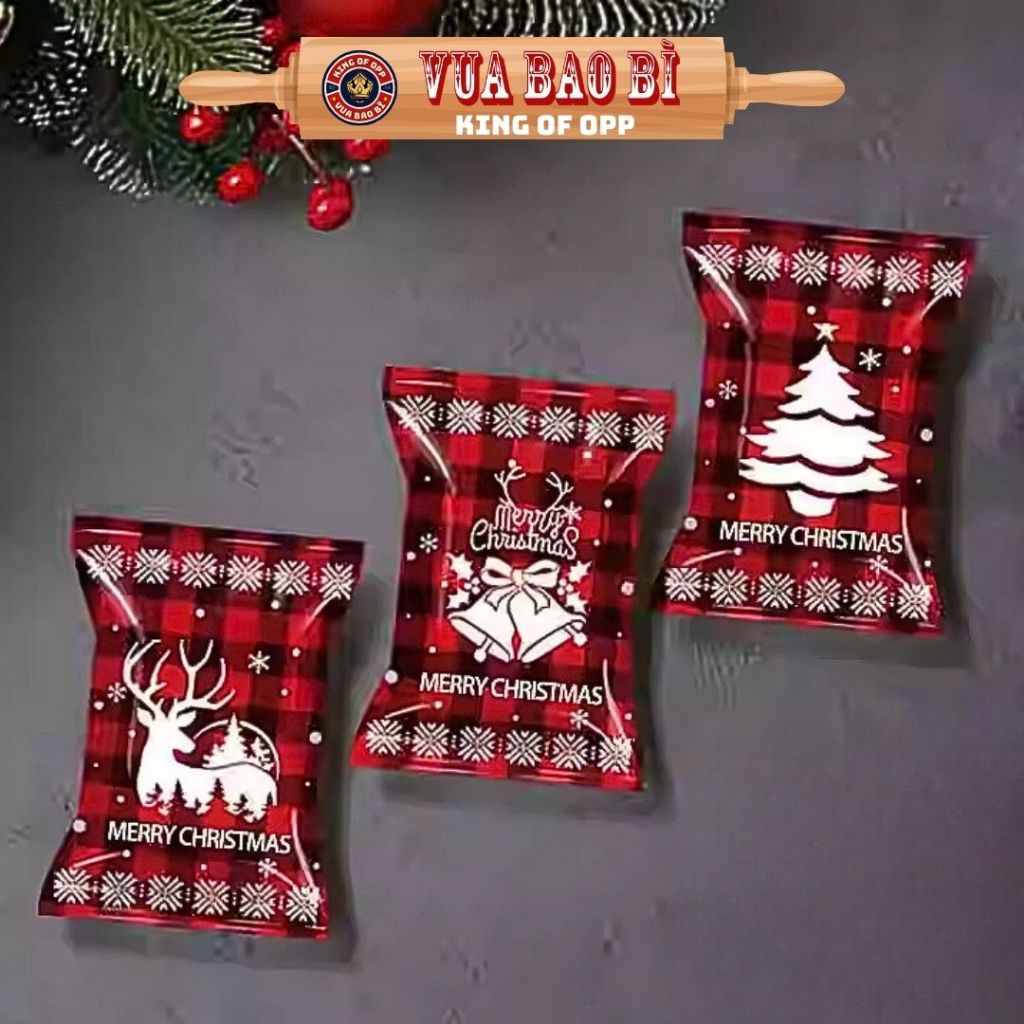 ถุงขนมปิดผนึกหลายขนาดด้วย Christmas motifs - KING OF PACKAGING