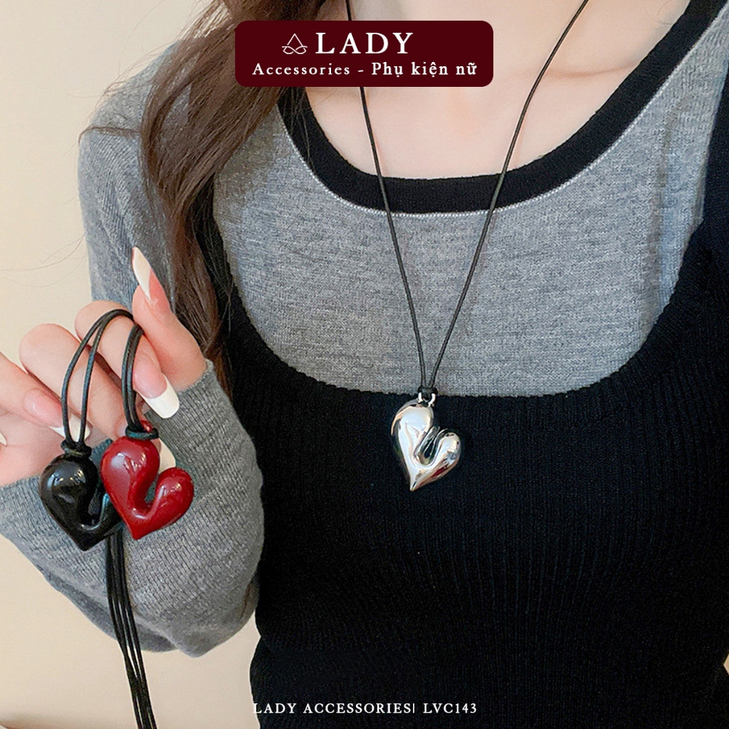 สร้อยคอผู้หญิงรูปหัวใจน่ารัก, สร้อยคอปรับได้ยาว, เครื่องประดับแฟชั่นเลดี้ เลเวล143