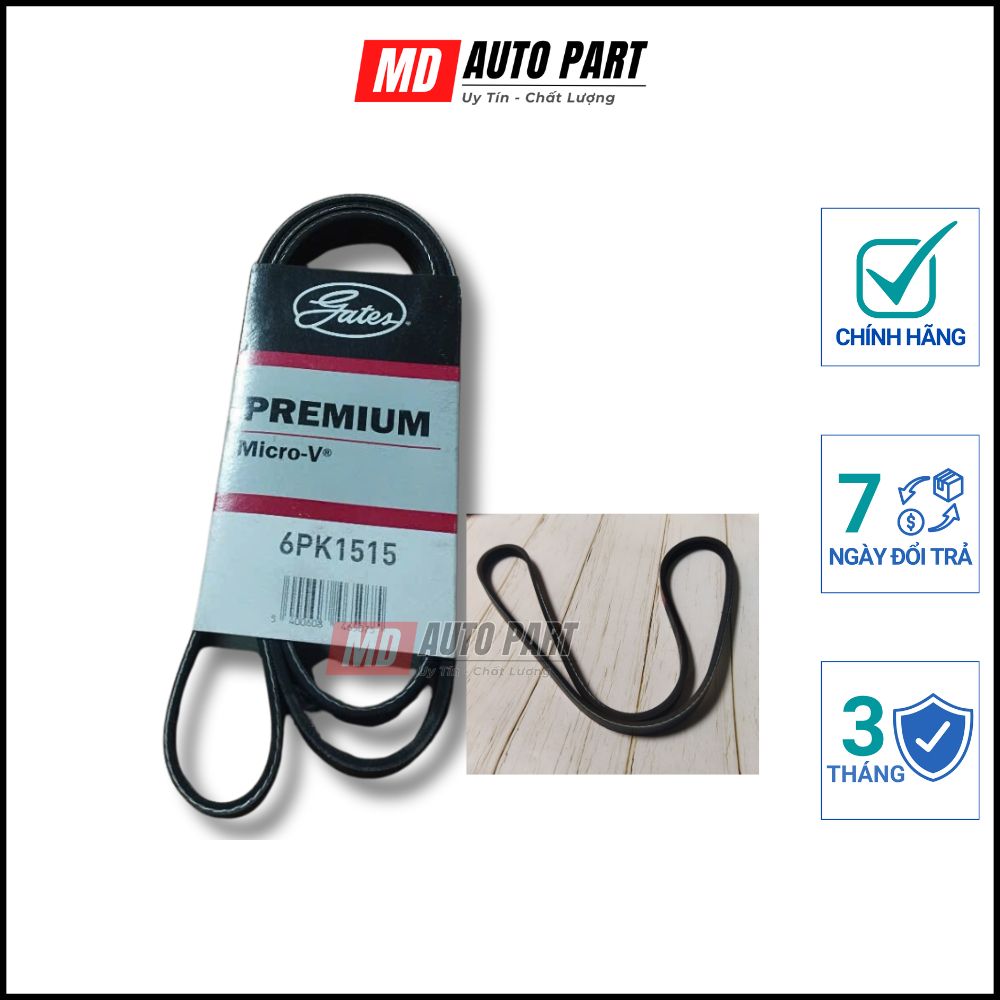 [ของแท้] เข็มขัด 6PK1515 HD-KIA Santafe 2.2 06- 09, Tucson 2.0 06-09 Premium (ราคา 1 ชิ้น)