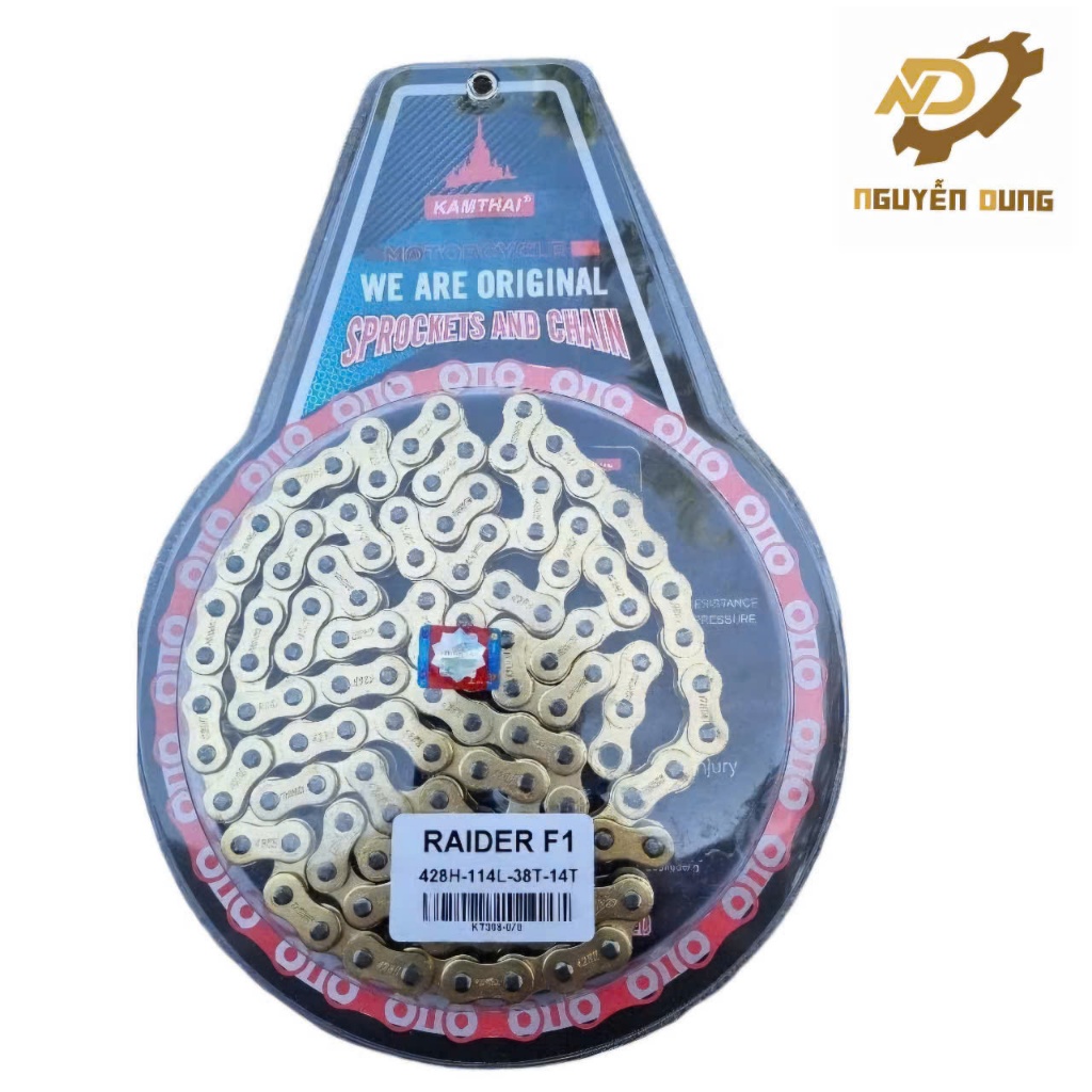 Raider/Satria Fi 150 เฟืองโซ่ แผ่นทอง 10mm ผลิตในไทย 12 เดือน