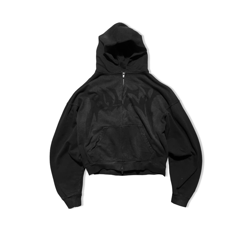 เสื้อฮู้ดมีซิป Dirty EFFECT LOGO V2 - BLACKORP - ผ้าสักหลาดขาปู ฟอร์มกล่อง unisex