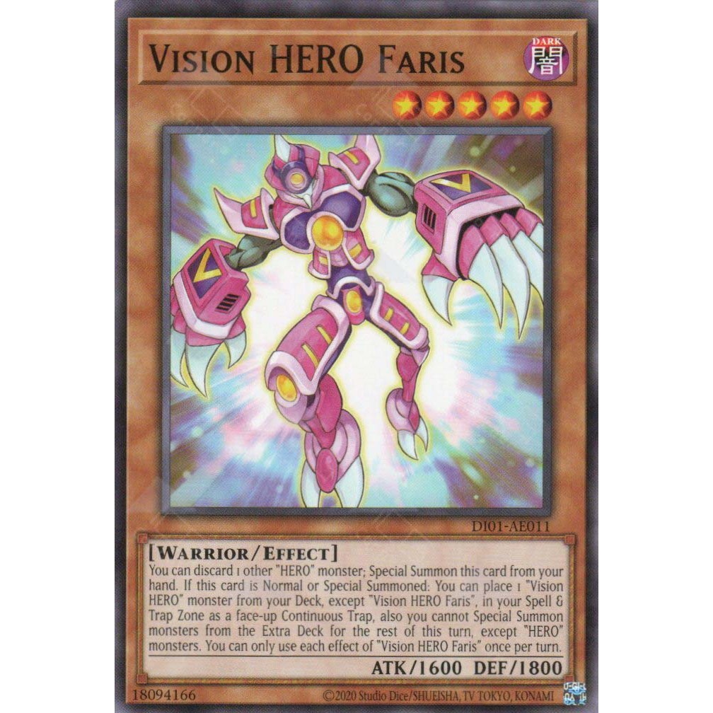 [KW2 Yugioh] [EN-AE] การ์ด DIE01-AE011 Vision HERO Faris - ทั่วไป