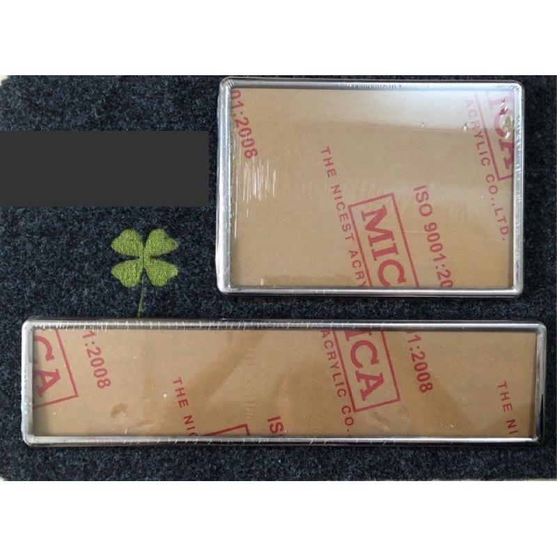 CAR LICENSE PLATE FRAME 20x28, 11x47 TAIWAN MICA สแตนเลส<ครบชุด> การป้องกันจานเย็นฟรี