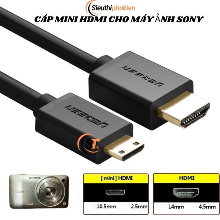 สายเคเบิลเชื่อมต่อกล้อง sony DSLR พร้อมพอร์ต mini HDMI เป็นคอมพิวเตอร์แท้ ยาว 1.5 ม. สาย mini HDMI ส