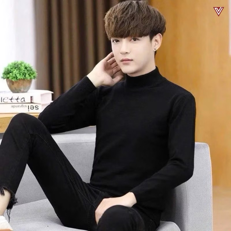 เสื้อกันหนาวคอปกสูง 3-Segment สําหรับผู้ชายคุณภาพสูงและขนกระต่ายนุ่ม