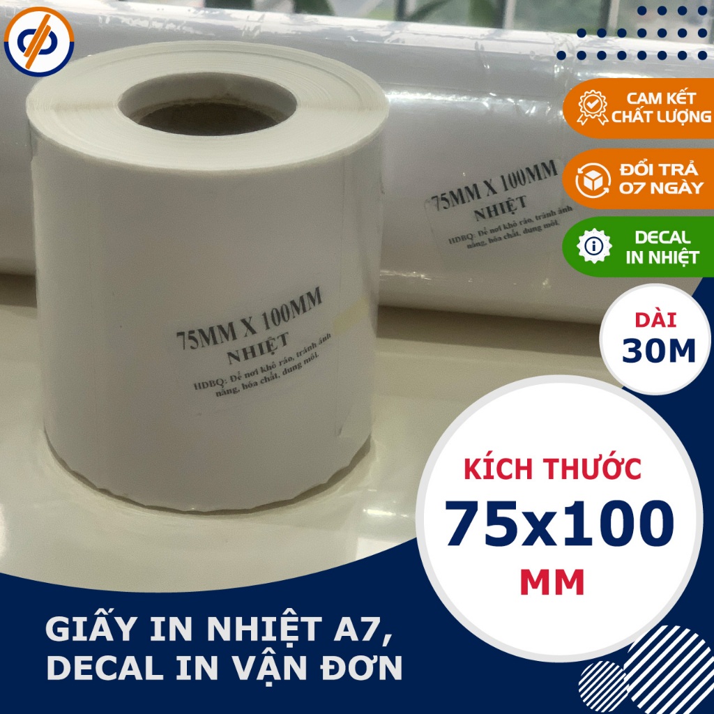 A7 Thermal Printing Paper (ขนาด 75x100mm) - DP20 - รูปลอกสําหรับการพิมพ์คําสั่งซื้อ