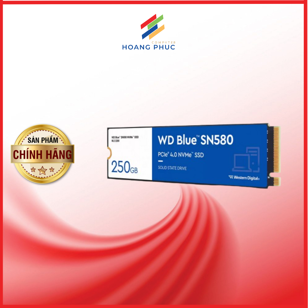 WD Blue SN580 NVMe PCIe Gen4x4 SSD ฮาร์ดไดรฟ์ 250GB 500GB - ของแท้สินค้า 5 ปี