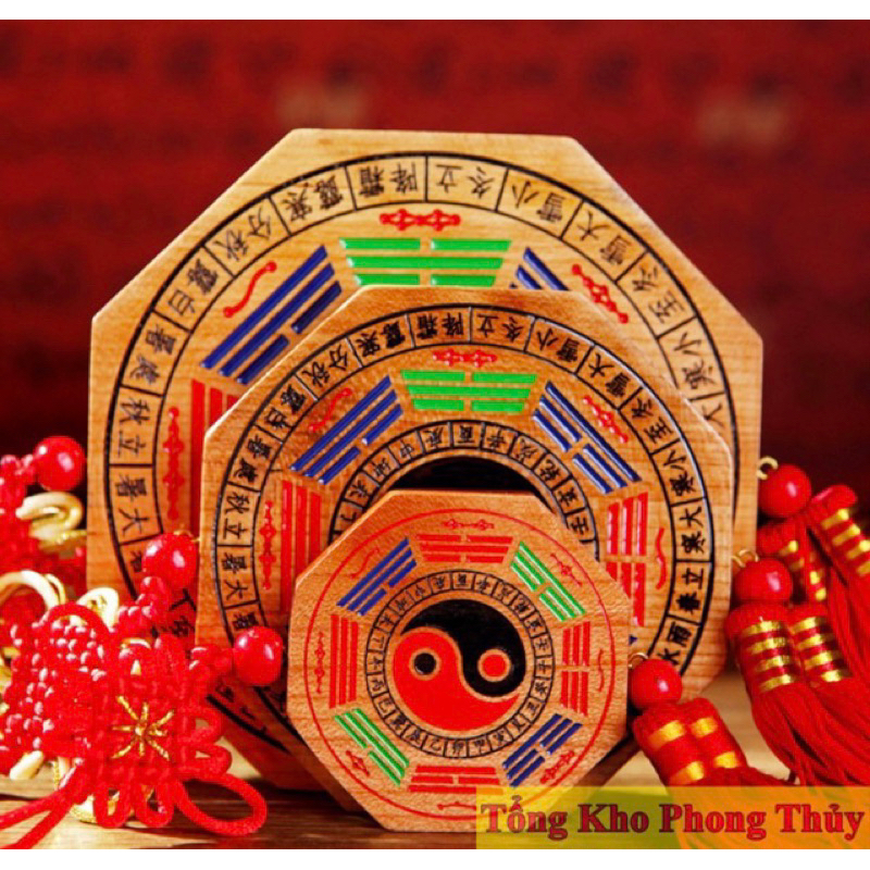 กระจก Bagua ไม้พีชสิบสอง Dia Chi 12 Zodiac Animals