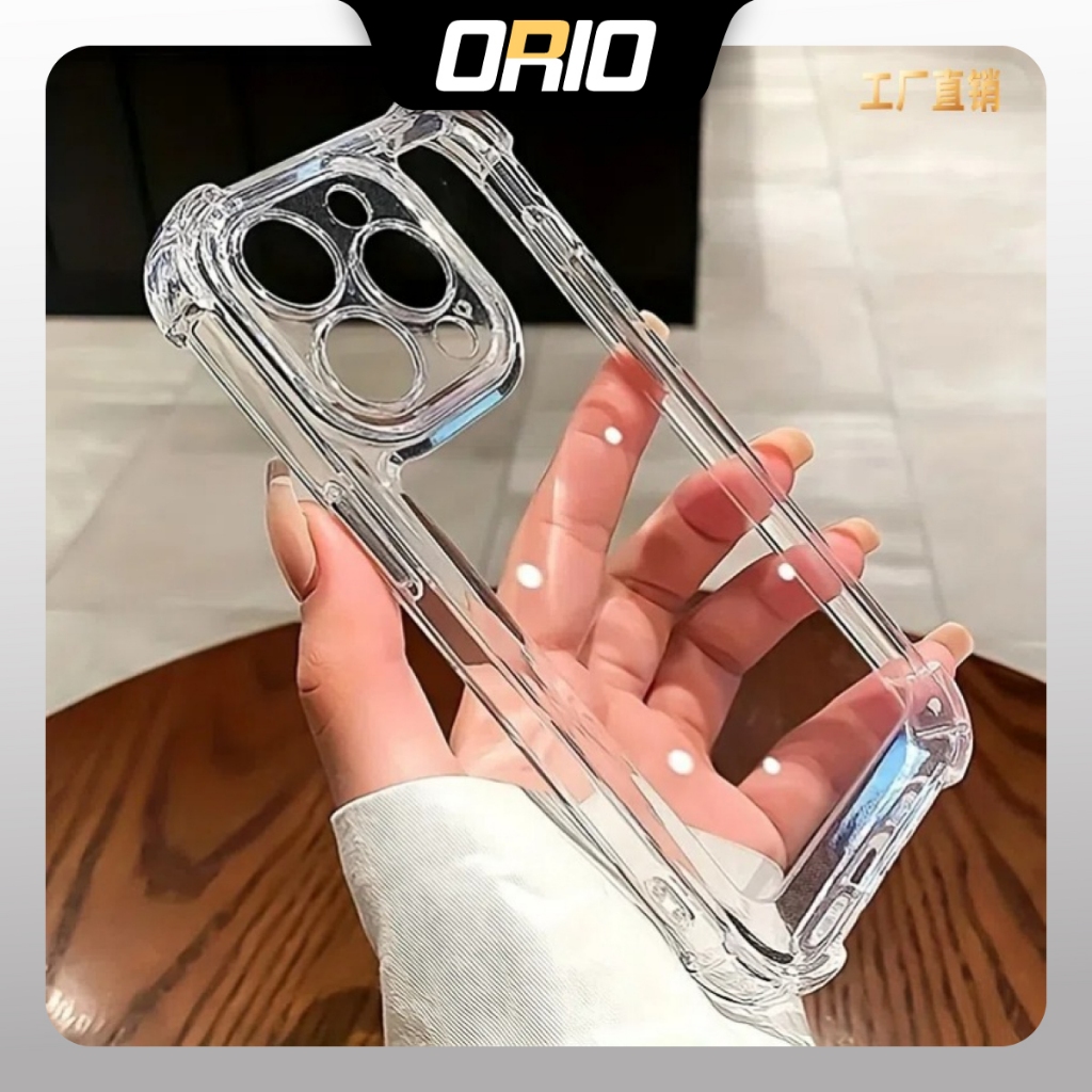 ORIO TS30 เคส iPhone กันกระแทก 4 มุมปุ่มโลหะ, การป้องกันกล้องโปร่งใส