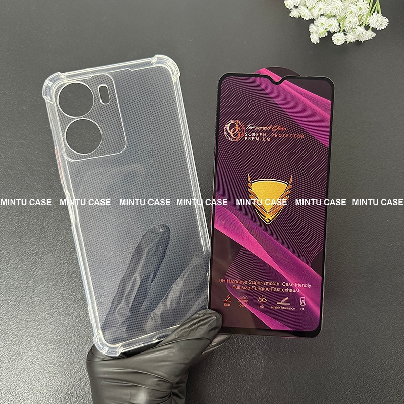 เคส Vivo Y02s 4G / Y16 4G/ Y02S 4G และกระจกนิรภัย - TSCS ชนิดโปร่งใสกันกระแทก