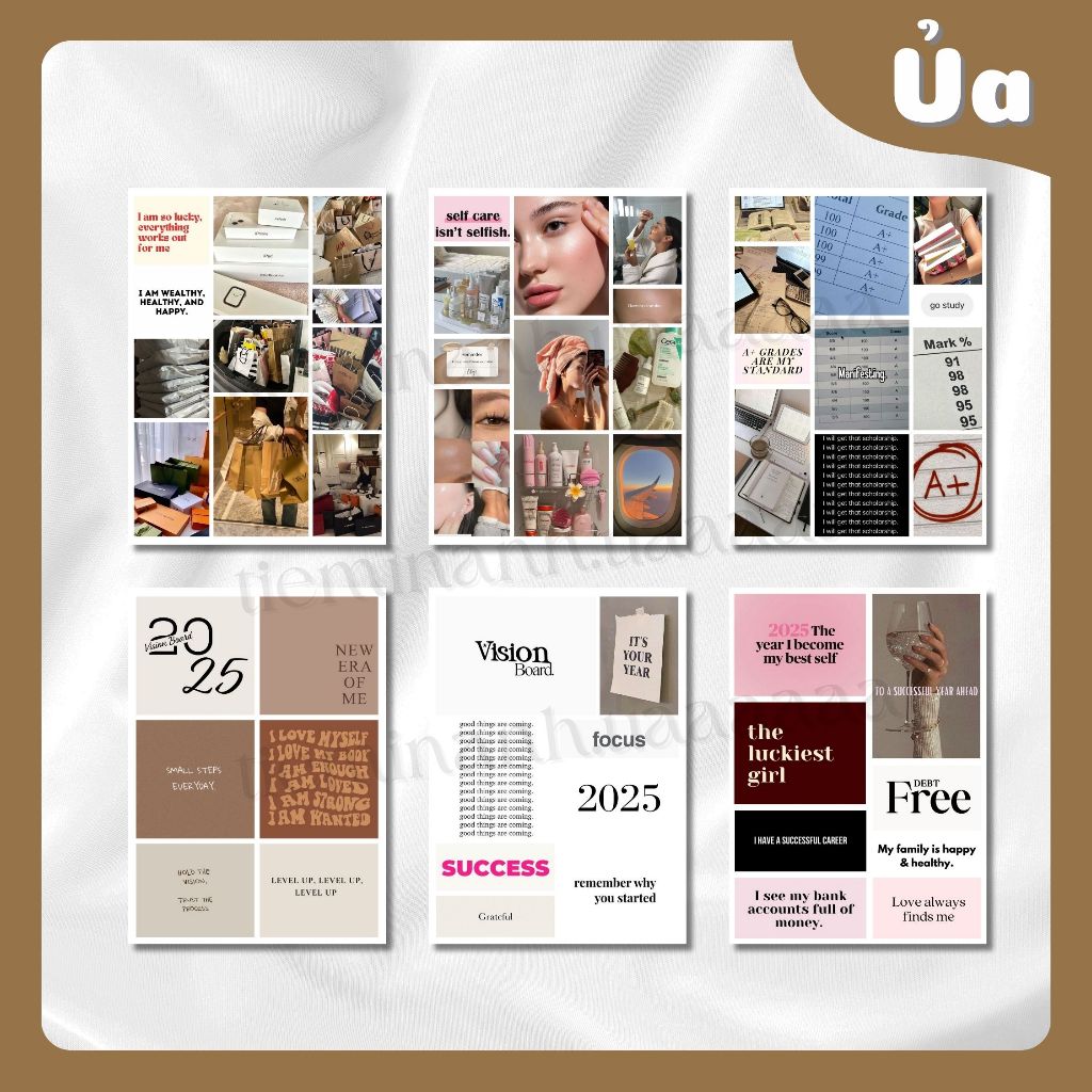 ชุดภาพ Themed Vision Board ใช้เป็น Vision board Manifest หรือ Paral planner ตกแต่งผนัง