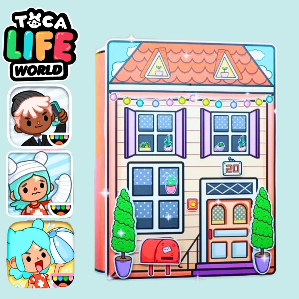 กระดาษสกุชชี่ Toca Boca DIY ของเล่นหนังสือทํามือ Toca Boca บ้านแห่งความงาม holic DIY