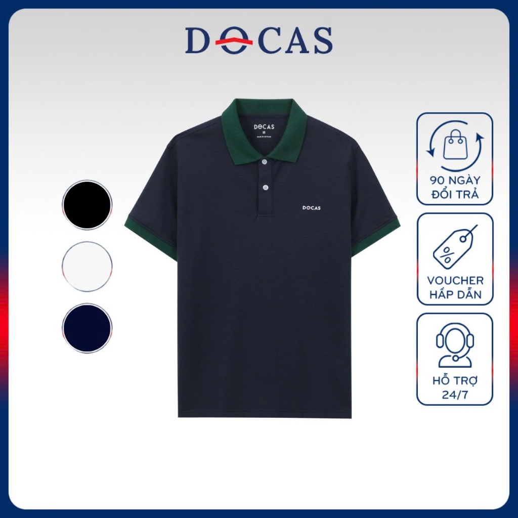 DOCAS เสื้อโปโลผู้ชายคอปกสีเขียว CMC Cotton Regular Fit PO-RL009