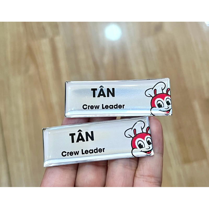 ป้ายชื่อพนักงาน - ป้ายชื่อพนักงาน Jollibee - พิมพ์ชื่อได้ตามต้องการ