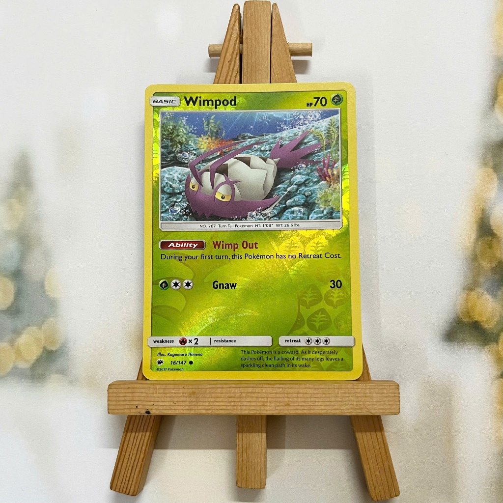 Pokemon Wimpod 16/147 Picture Card - Odd Card Sun & Moon Burning Shadows Common Reverse Holo English
