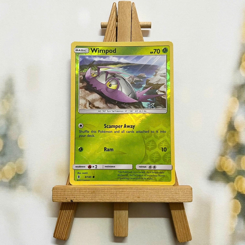 Pokemon Wimpod 8/145 Picture Card - Odd Card Sun & Moon Guardians Rising Common Reverse Holo English