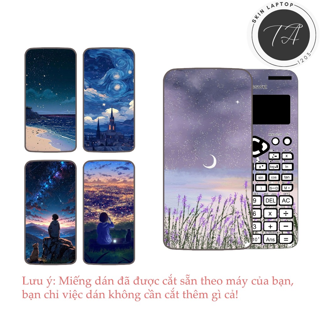 Casio fx570/ fx580/ fx880/... สติ๊กเกอร์รูปลอกคอมพิวเตอร์พร้อมภาพอะนิเมะ Sad Pastel