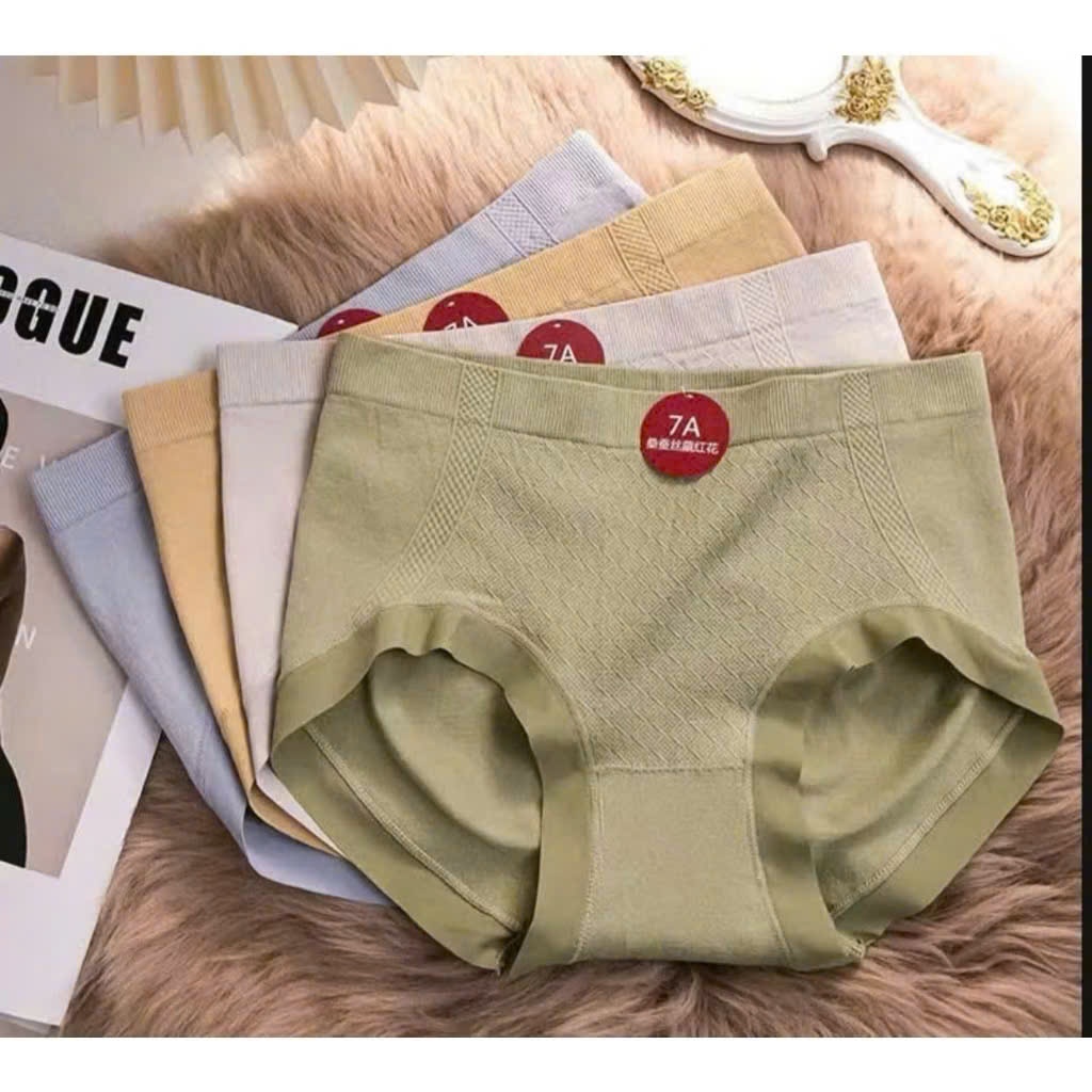 Combo กางเกงชั้นในผ้าฝ้ายเอวสูงสําหรับผู้หญิง 10 ชิ้น รหัส 7A FreeSize 45-60kg