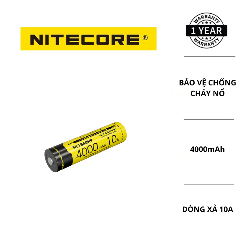 NITECORE NL1840 18650 ถ่านชาร์จ ความจุ 4000mah