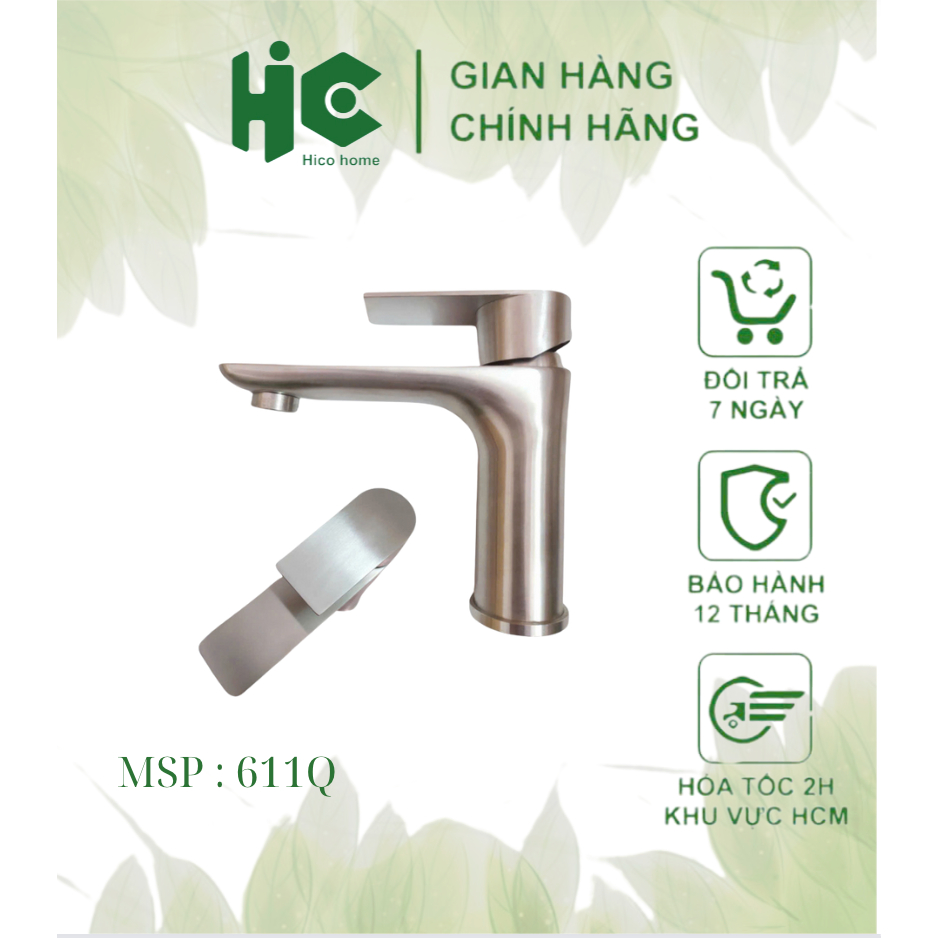 ก๊อกน้ําหน้า ก๊อกน้ํา Lavabo ร้อนและเย็น HA-611Q 304 วัสดุสแตนเลส - HICO STORE